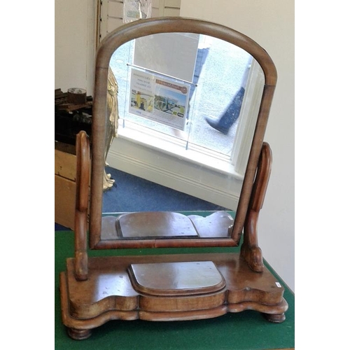 511 - Victorian Mahogany Swivel Vanity Mirror with Built In Stud Box