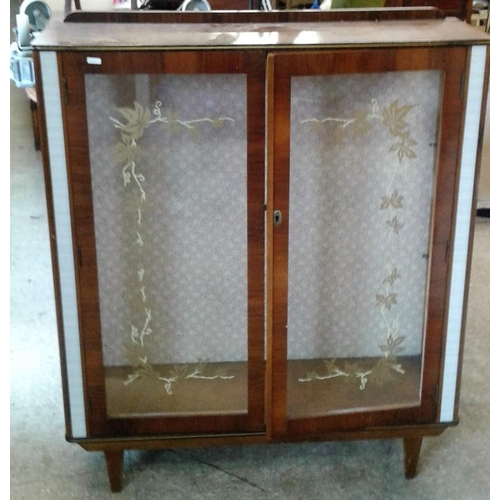 554 - 1970's Two Door Walnut Display Cabinet