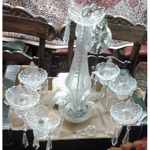 526 - Waterford Crystal Six Branch Chandelier