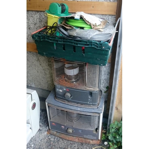 17 - Crate of Greenhouse Equipment and Two Oil Heaters