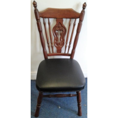 97 - Oak Leather Seat Chair