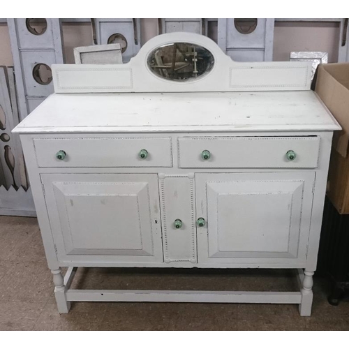 104 - Hand Painted Edwardian Mirror Back Sideboard