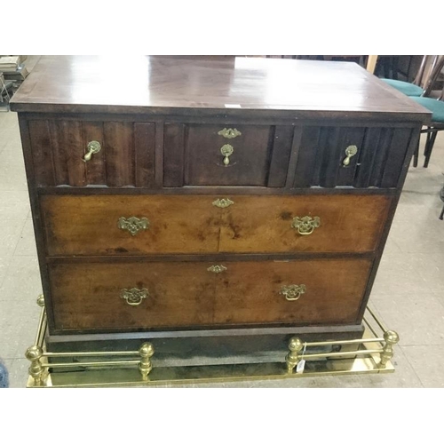 505 - 18th Century Style Walnut Chest of Drawers, the crossbanded top over an arrangement of shaped and st... 