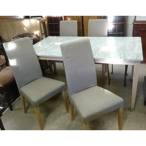 529 - Marble Top Table and Four Chairs