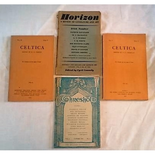 23 - Journals: Celtica Vol 1 pt 2; vol 2 pt 2(1950, 1954) and odd copies of Other Journals: Threshold (19... 