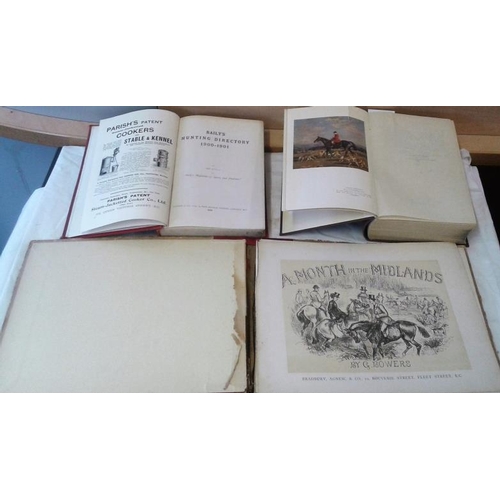44 - Fox-hunting by Charles Frederick. 1930 & Bailey’s Hunting Directory 1900-1901 & A Month in the Midla... 