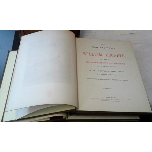 55 - Complete works of William Hogarth in 150 engravings. London. Circa 1880. Large format. 6 volumes. Em... 