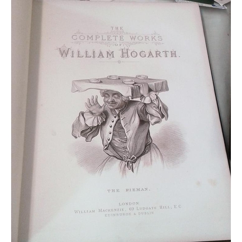 55 - Complete works of William Hogarth in 150 engravings. London. Circa 1880. Large format. 6 volumes. Em... 