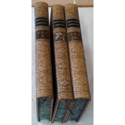 71 - The Ingoldsby Legends by Thomas Ingoldsby. 1855. 3 volume set in attractive full leather binding