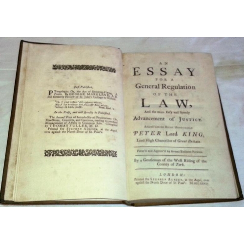 84 - An Essay for a General Regulation of the Law by a Gentleman of the West Riding of York. London. 1727... 