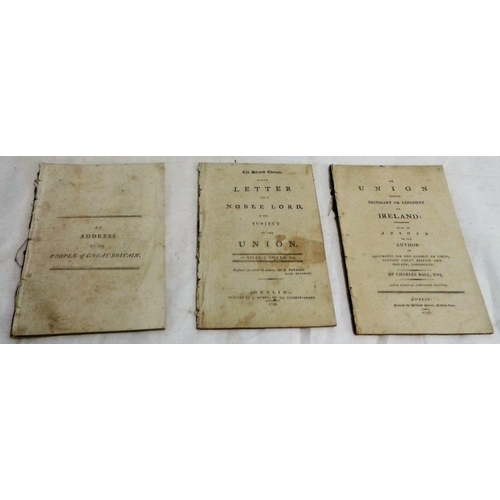 115 - Act of Union Pamphlets. 1798-1798. 3 works. Disbound