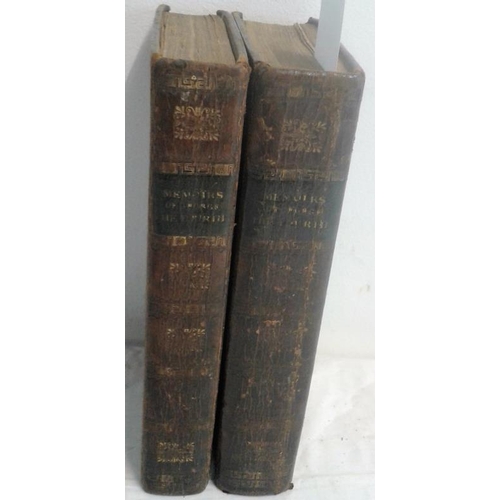 465 - Memoirs of George the Fourth by Robert Huish. London. 1831. 2 vols. Nice leather binding. leather bo... 