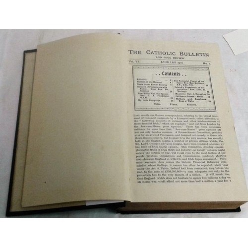 485 - The Catholic Bulletin and Book Review. 1916. Dublin. Cloth. Contains great deal of information and p... 