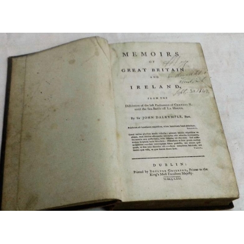 486 - Memoirs of Great-Britain and Ireland, from the last Parliament of Charles II until the Sea-Battle of... 