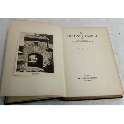 489 - The Ponsonby Family. Sir John Ponsonby. London, The Medici Society. 1929. Ponsonbys of Kilcooley, Be... 