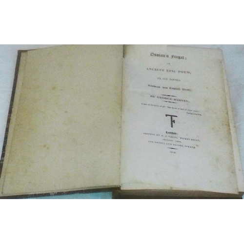 504 - Ossian’s Fingal;  An Ancient  Epic Poem in Six Books by George Harvey.  London: 1814, bound with Can... 