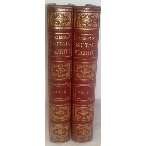 513 - Britain Beautiful. Hutchinson’s. circa 1900. Full leather. 2 vols. Lovely set.