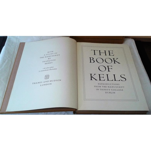 522 - The Book of Kells . 1974-1977. Two editions, large format. Colour plates. one in slip case, other in... 