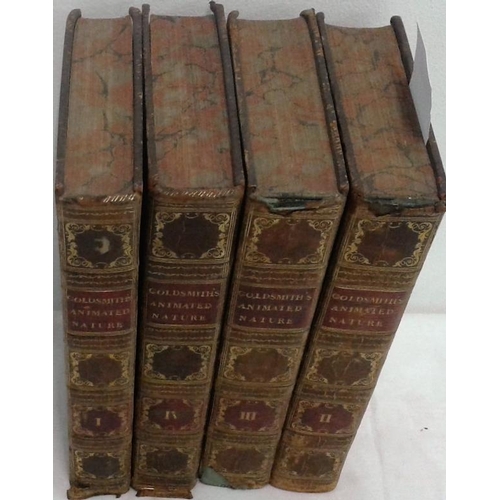 51 - A History of The Earth and Animated Nature  by Oliver Goldsmith.  4  volumes.  Illustrated.  London.... 