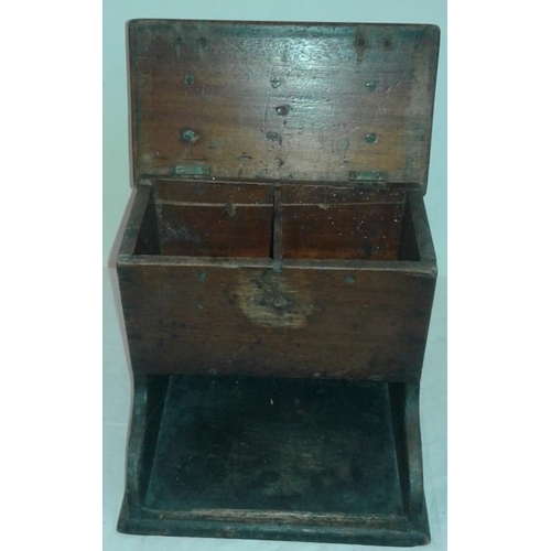 65 - Wooden Tea Box, c.9in wide, 8in tall