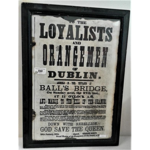 103 - Framed Loyalist Poster, c.14in x 19in