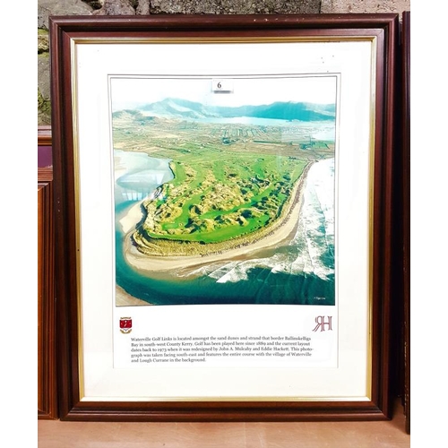 6 - Set of Eleven Golf Course Prints in teak frames c.25.5in x 30.5in