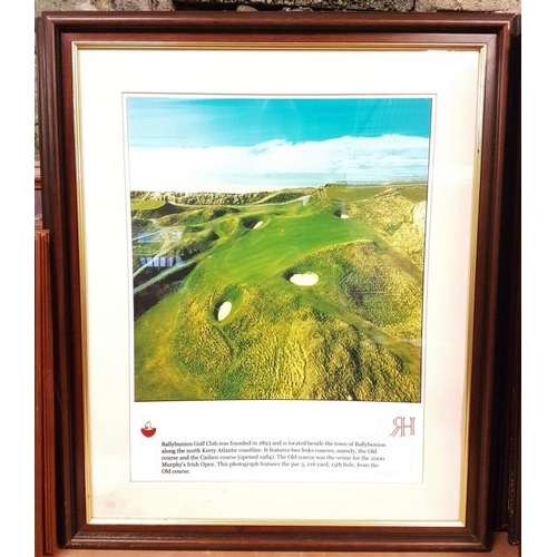 6 - Set of Eleven Golf Course Prints in teak frames c.25.5in x 30.5in