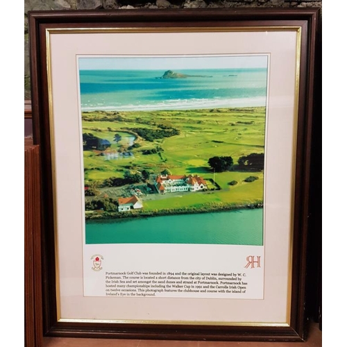 6 - Set of Eleven Golf Course Prints in teak frames c.25.5in x 30.5in