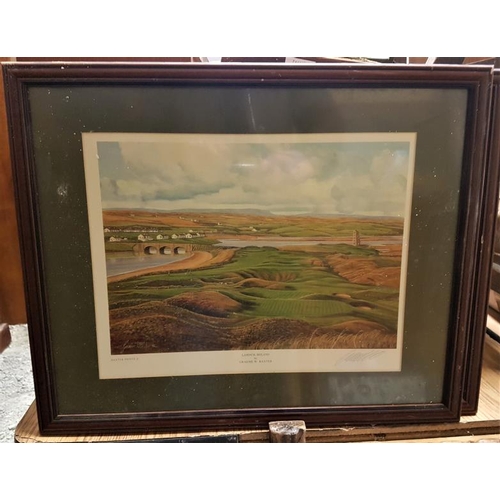 19 - Set of Six Signed Irish Golf Course Prints - Graham Baxter, frames c.23in x 19in