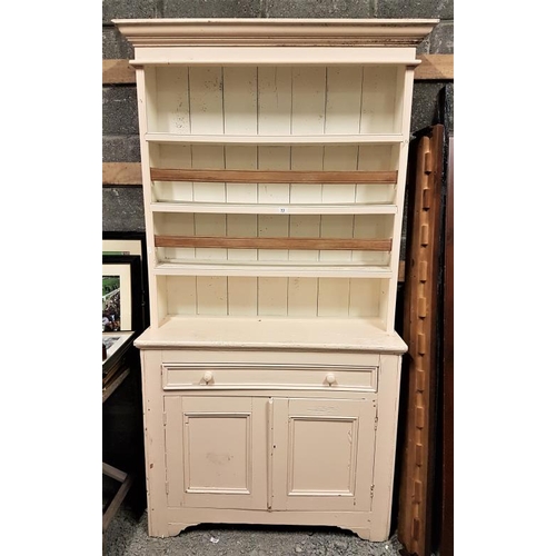 53 - Good Victorian Irish Pine Kitchen Dresser, the moulded top above four open shelves over a base with ... 
