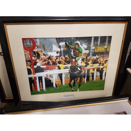 87 - Seven Horse Racing Interest Pictures in ebony frames c.22in x 18in