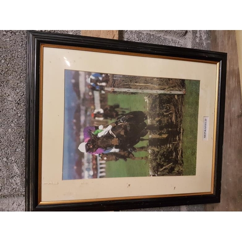 89 - Set of Four Horse Racing Prints in ebony frames, c.18in x 22in