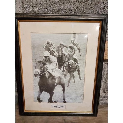 89 - Set of Four Horse Racing Prints in ebony frames, c.18in x 22in