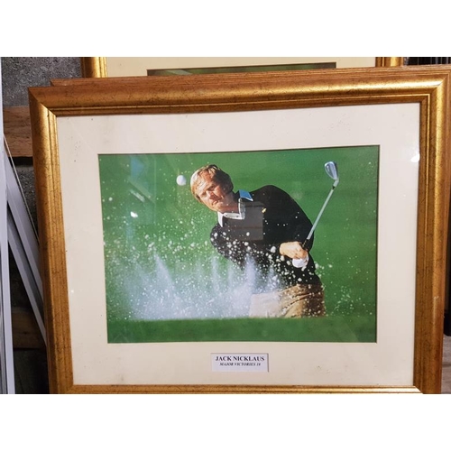 90 - Set of Ten Golfing 'Major Winners' Prints in gilt frames c.18.5in x 22.5in