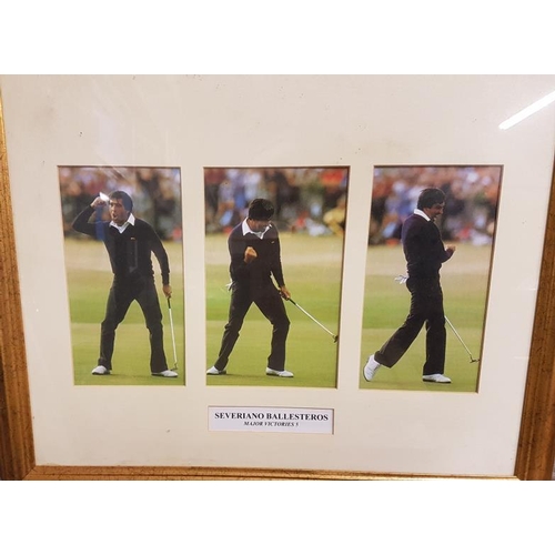 90 - Set of Ten Golfing 'Major Winners' Prints in gilt frames c.18.5in x 22.5in