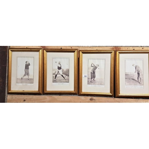 100 - Set of Four Vintage Golfing Interest Pictures in gilt frames, c.12in x 16in