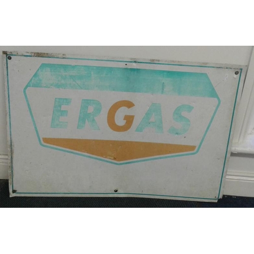 106 - Double Sided 'Gas' Advertising Sign and two tin signs