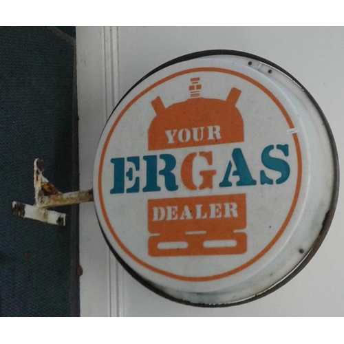 106 - Double Sided 'Gas' Advertising Sign and two tin signs