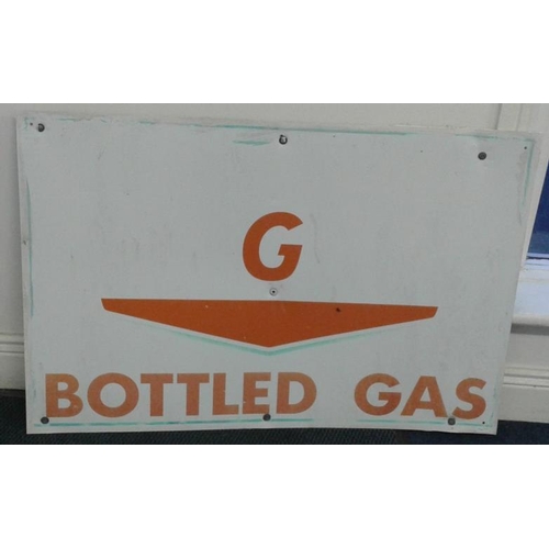 106 - Double Sided 'Gas' Advertising Sign and two tin signs