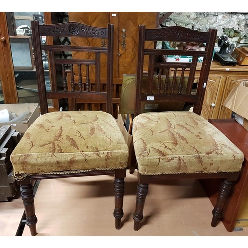 43 - Pair of Carved Edwardian Mahogany Chairs