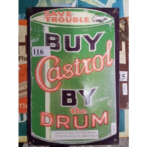 116 - Replica Advertising Sign - 'Castrol', c.8in x 12in