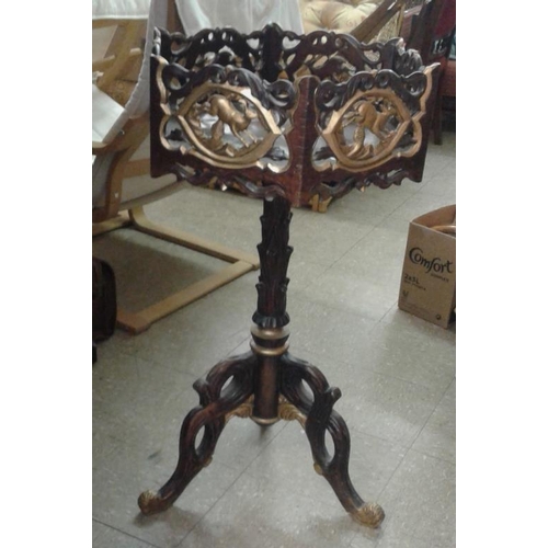 427 - Decorative Octagonal Plant Stand with fretwork panels, c.37in tall