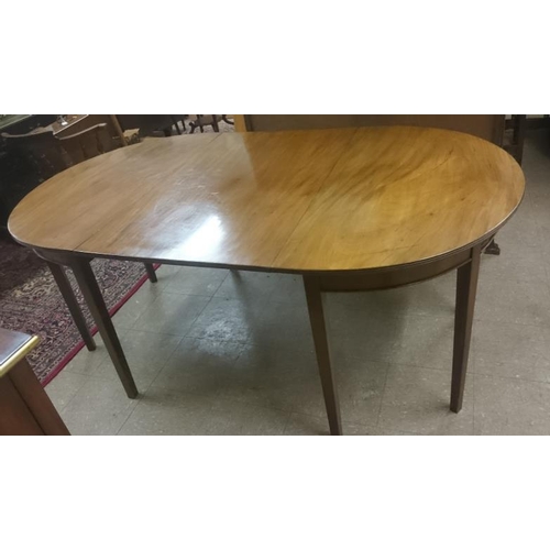 437 - Georgian Mahogany D-End Dining Table, c.72in x 42in