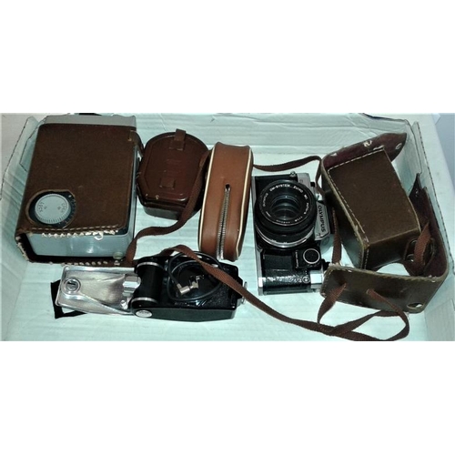 463 - Box of Various Folding Cameras etc.