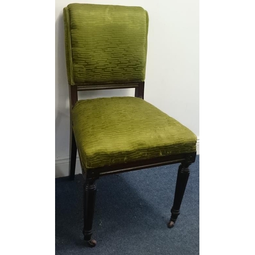 472 - Good Single Mahogany Chair with lime green upholstery