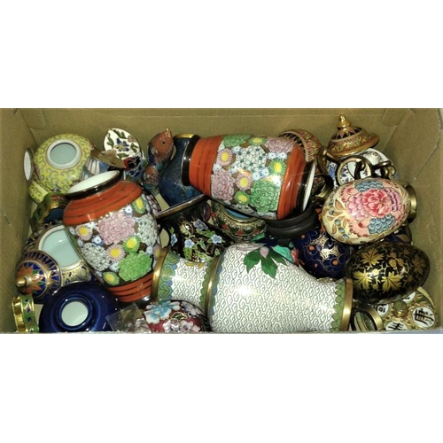 481 - Quantity of Decorative Cloisonné Trinket Boxes, Eggs, etc.