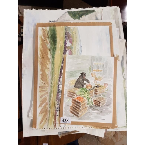 438 - Collection of Unframed Watercolours