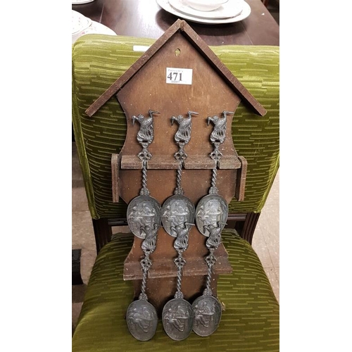 471 - Set of Six Dutch Pewter Spoons