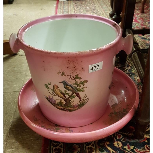 477 - Royal Doulton Pink Bowl & a Slop Bucket