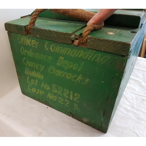 120 - Clancy Barracks Dublin, Army Wooden Crate, c.17in wide